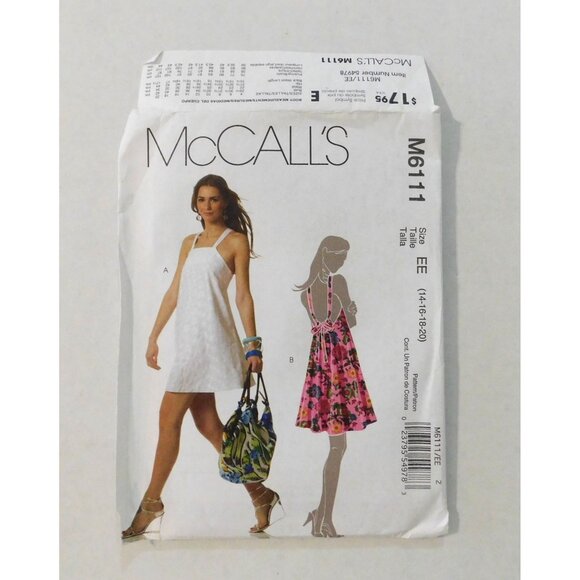 McCalls M6111 Misses Dresses EE Sizes 14 16 18 20 Sewing Pattern Uncut - Picture 1 of 4